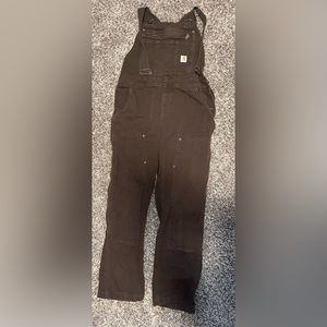 Women’s loose fit Carhartt overalls, L, dark brown, like new